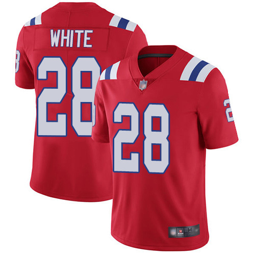 New England Patriots Football 28 Vapor Untouchable Limited Red Men James White Alternate NFL Jersey